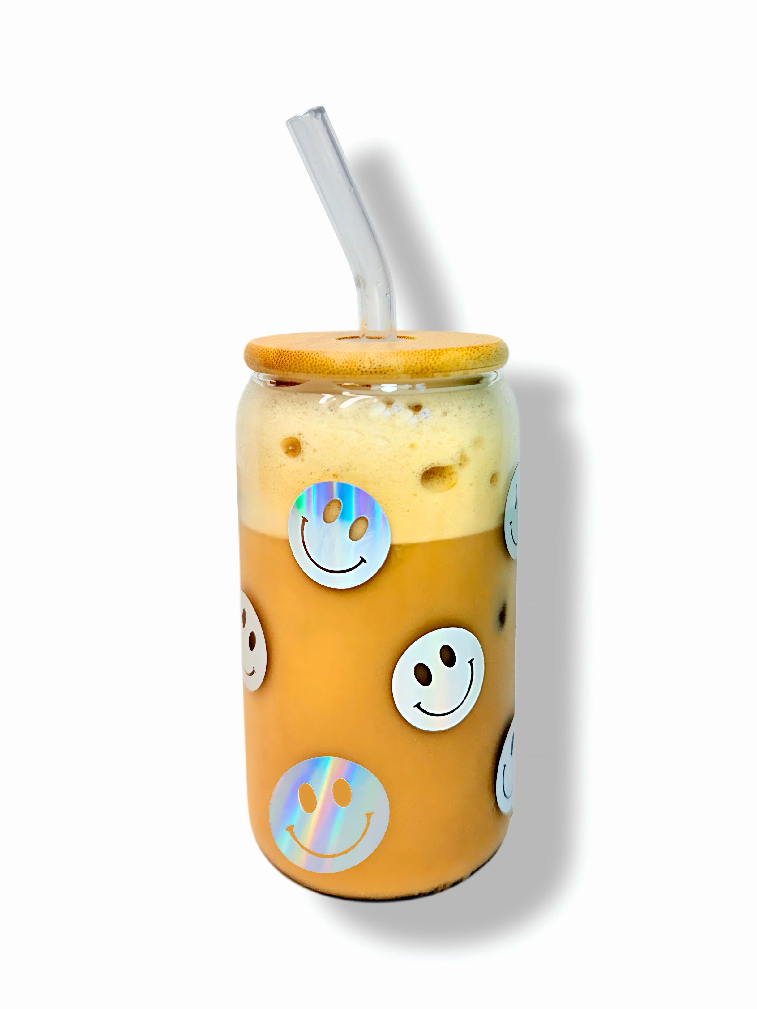 Smiley Holographic Glass Cup