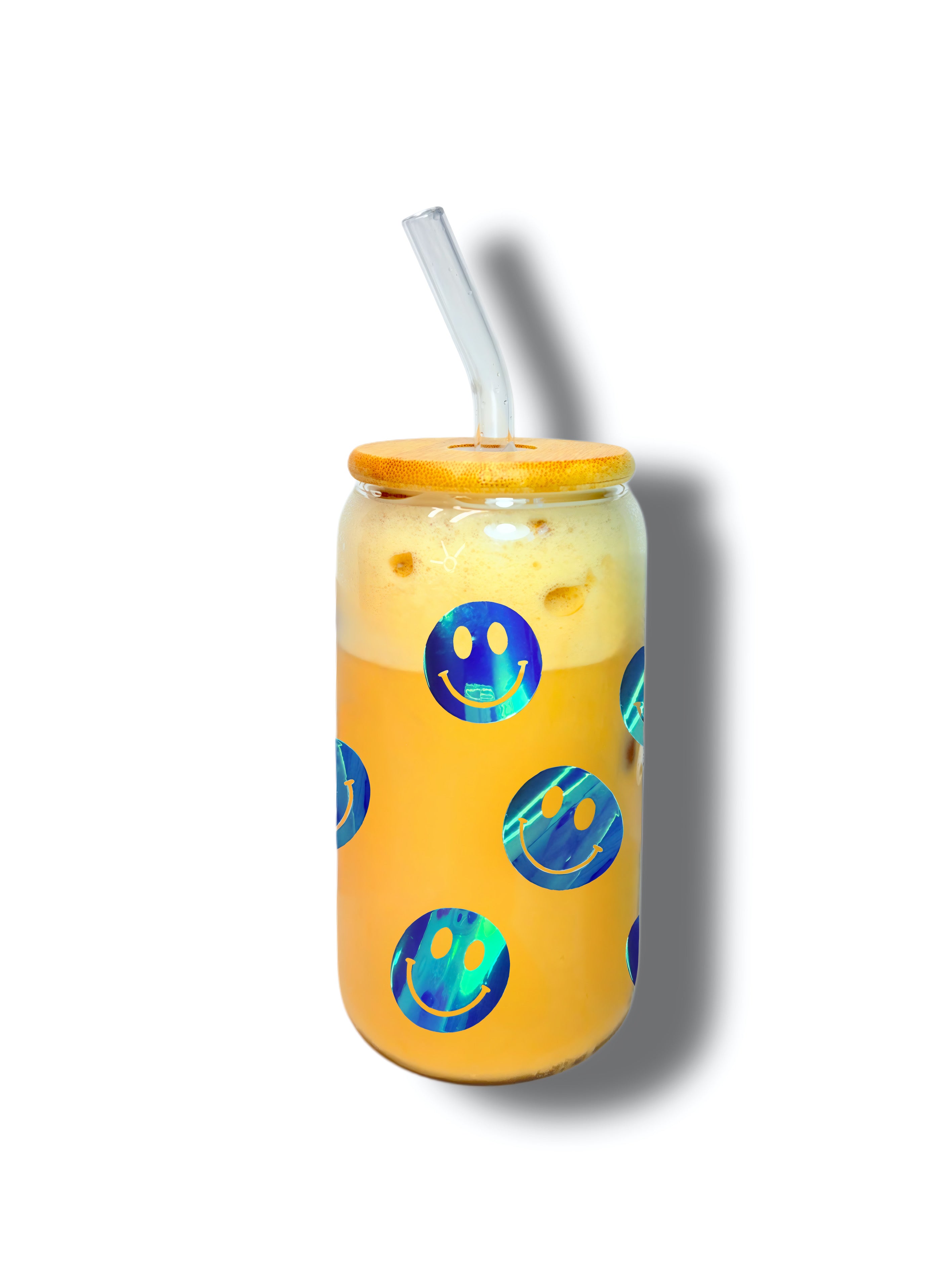 Smiley Holographic Glass Cup