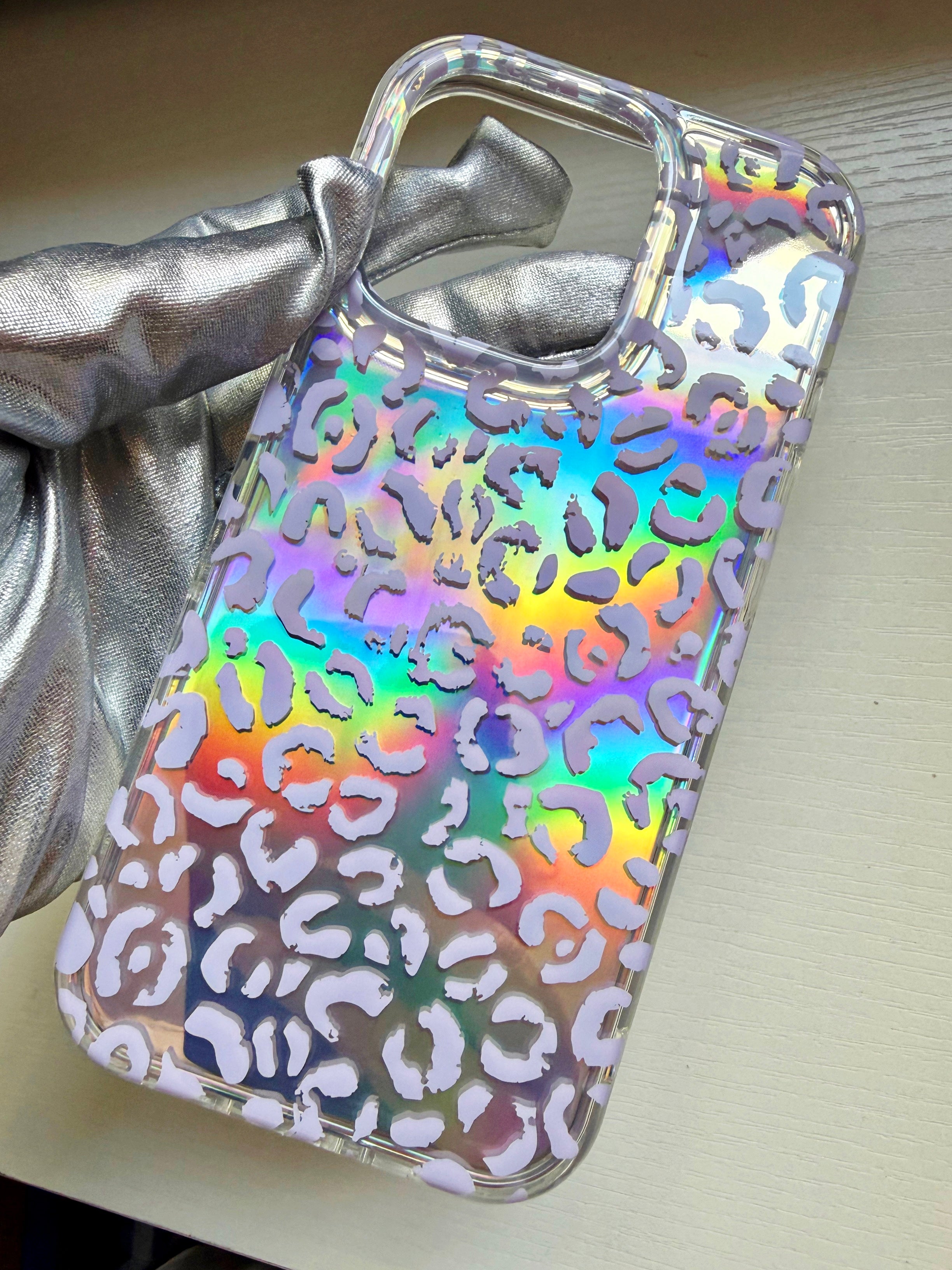 iPhone 16 Pro Iridescent Leopard Phone Case