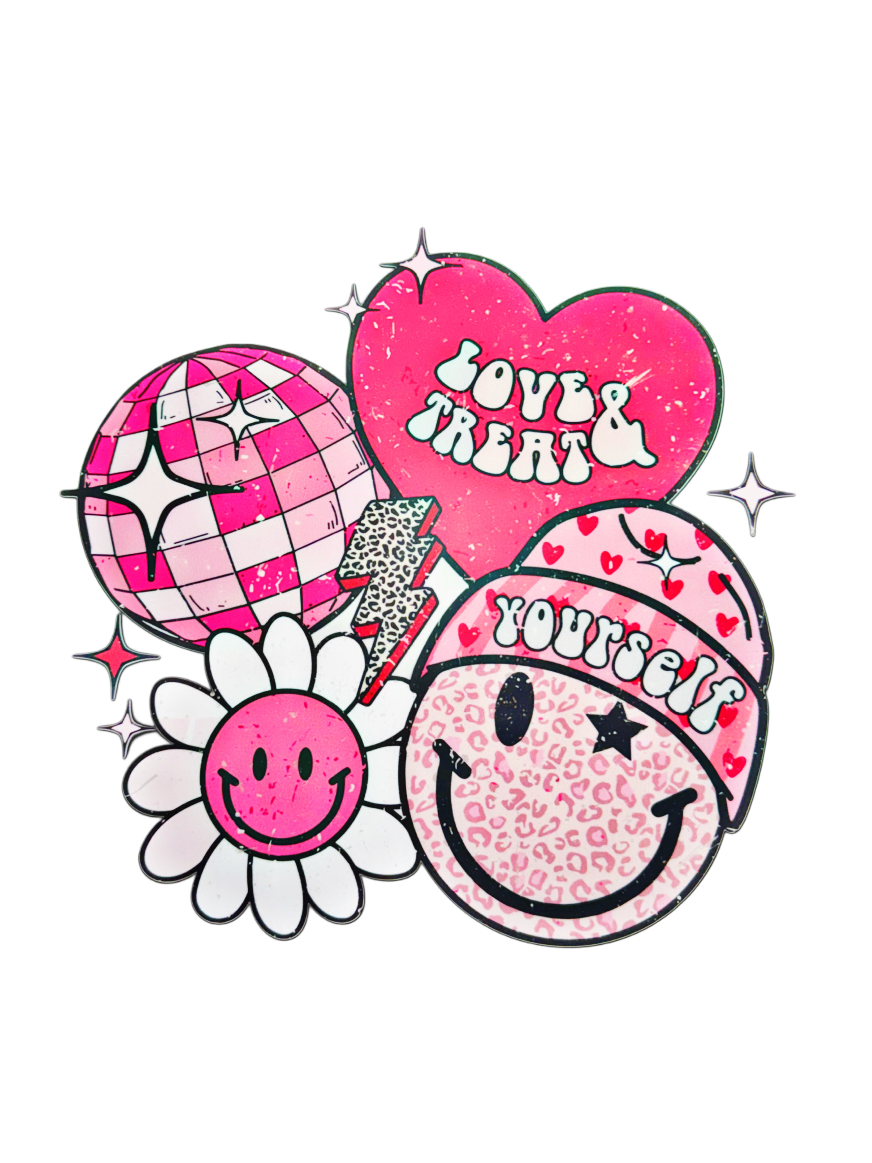 Kids Heart &amp; Smiley Valentines "Love &amp; Treat Yourself" T-Shirt
