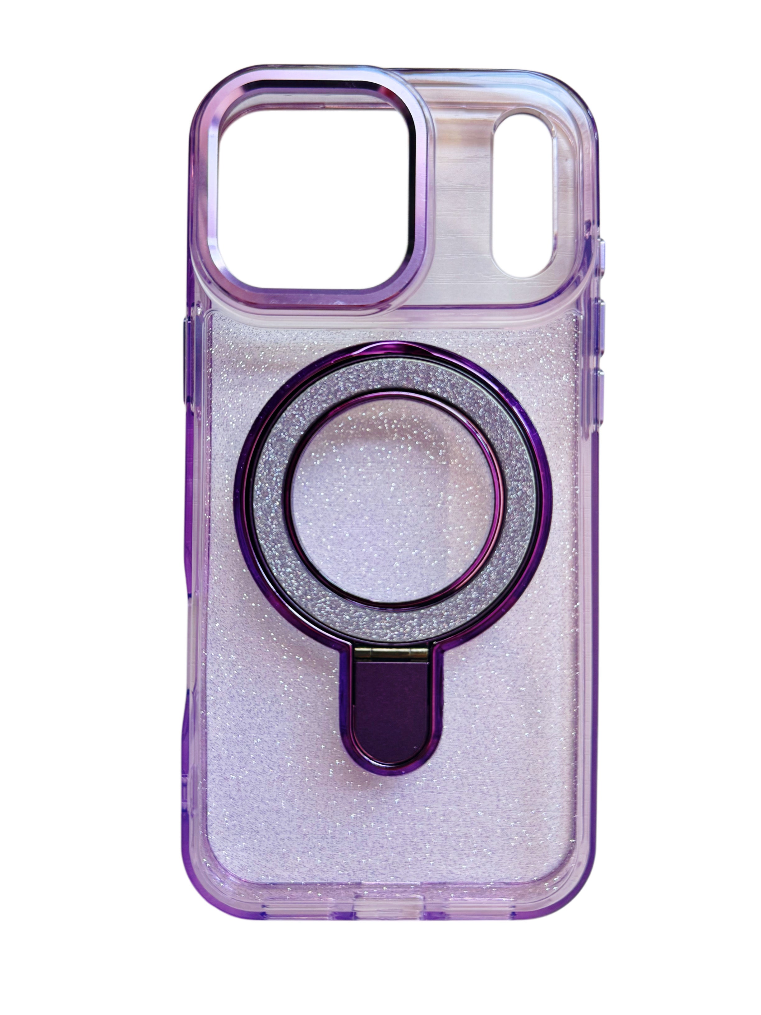 iPhone 17 Pro/Pro Max MagSafe Clear Glitter with Ring Kickstand Phone Case