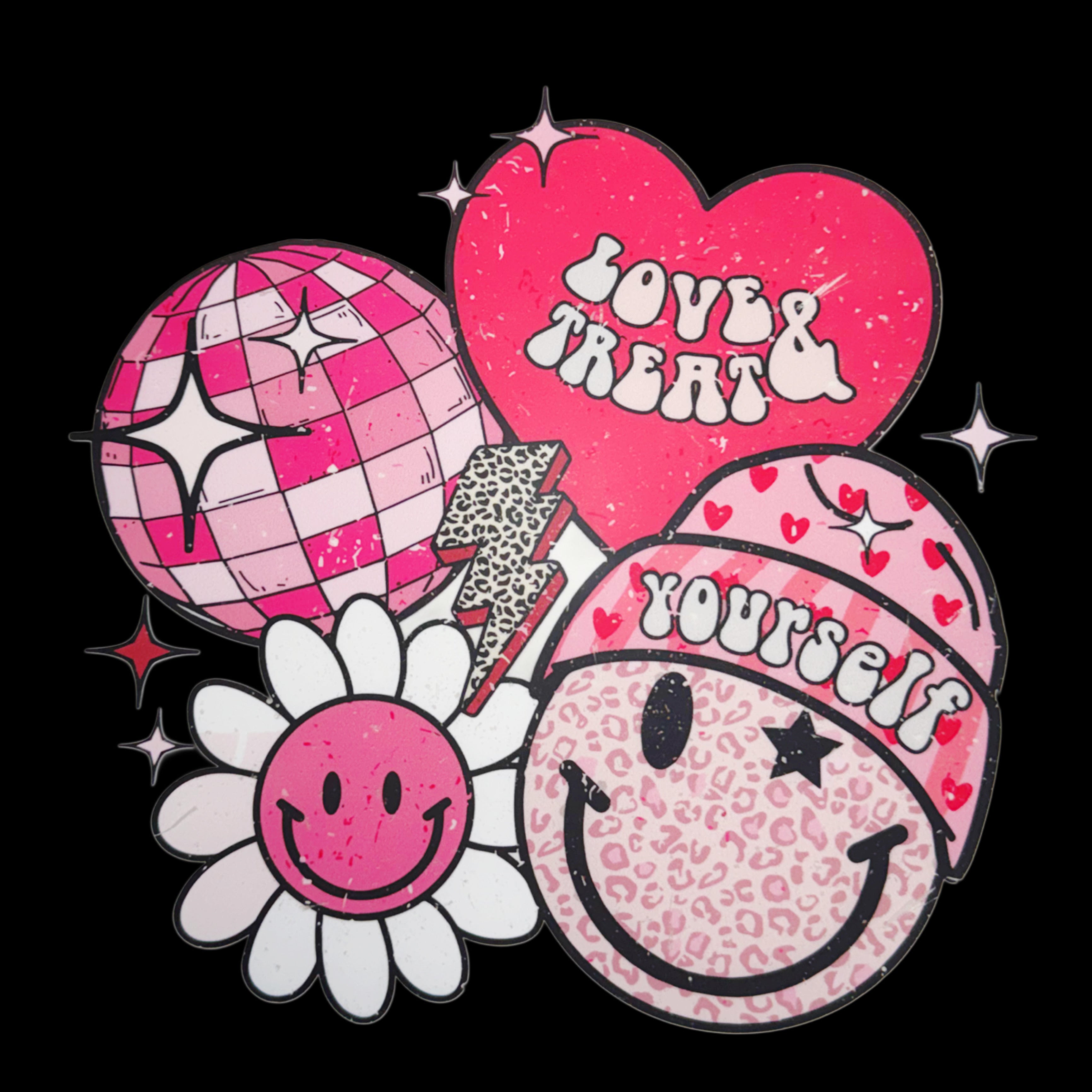 Kids Heart & Smiley Valentines "Love & Treat Yourself" T-Shirt