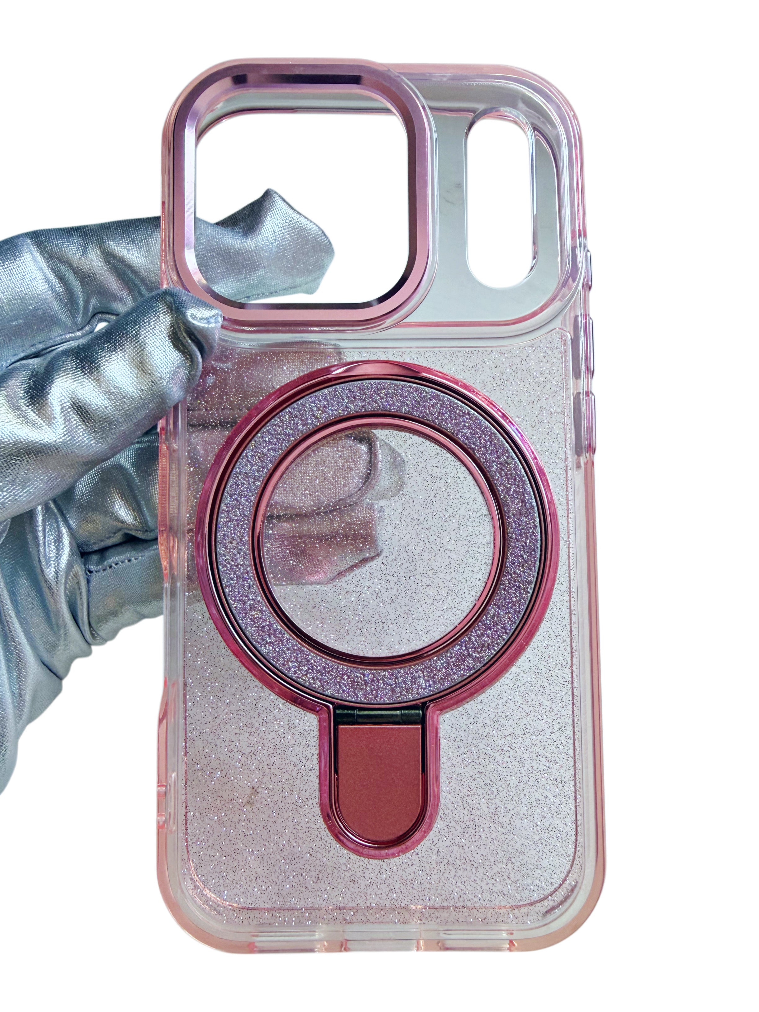 iPhone 17 Pro/Pro Max MagSafe Clear Glitter with Ring Kickstand Phone Case