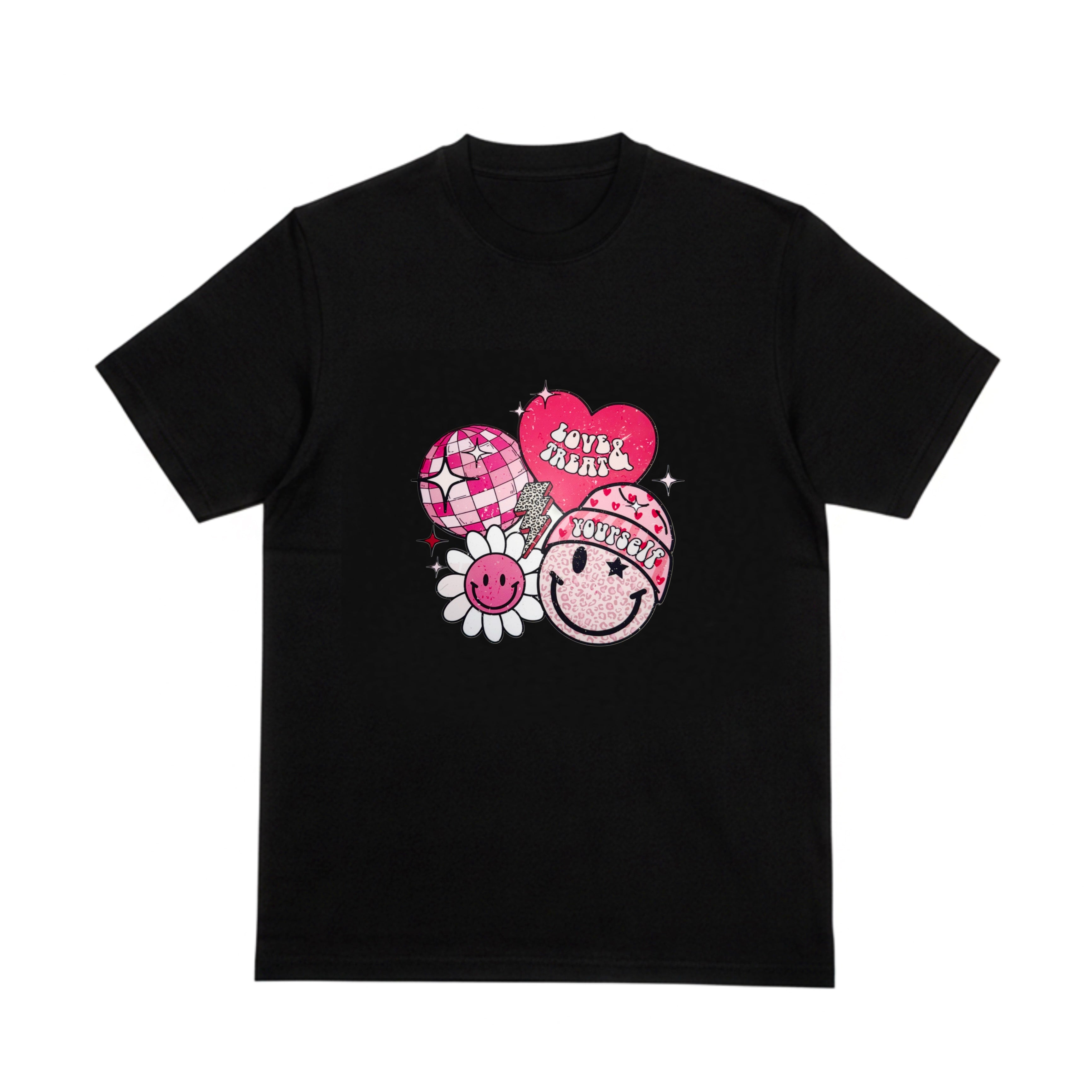 Kids Heart & Smiley Valentines "Love & Treat Yourself" T-Shirt
