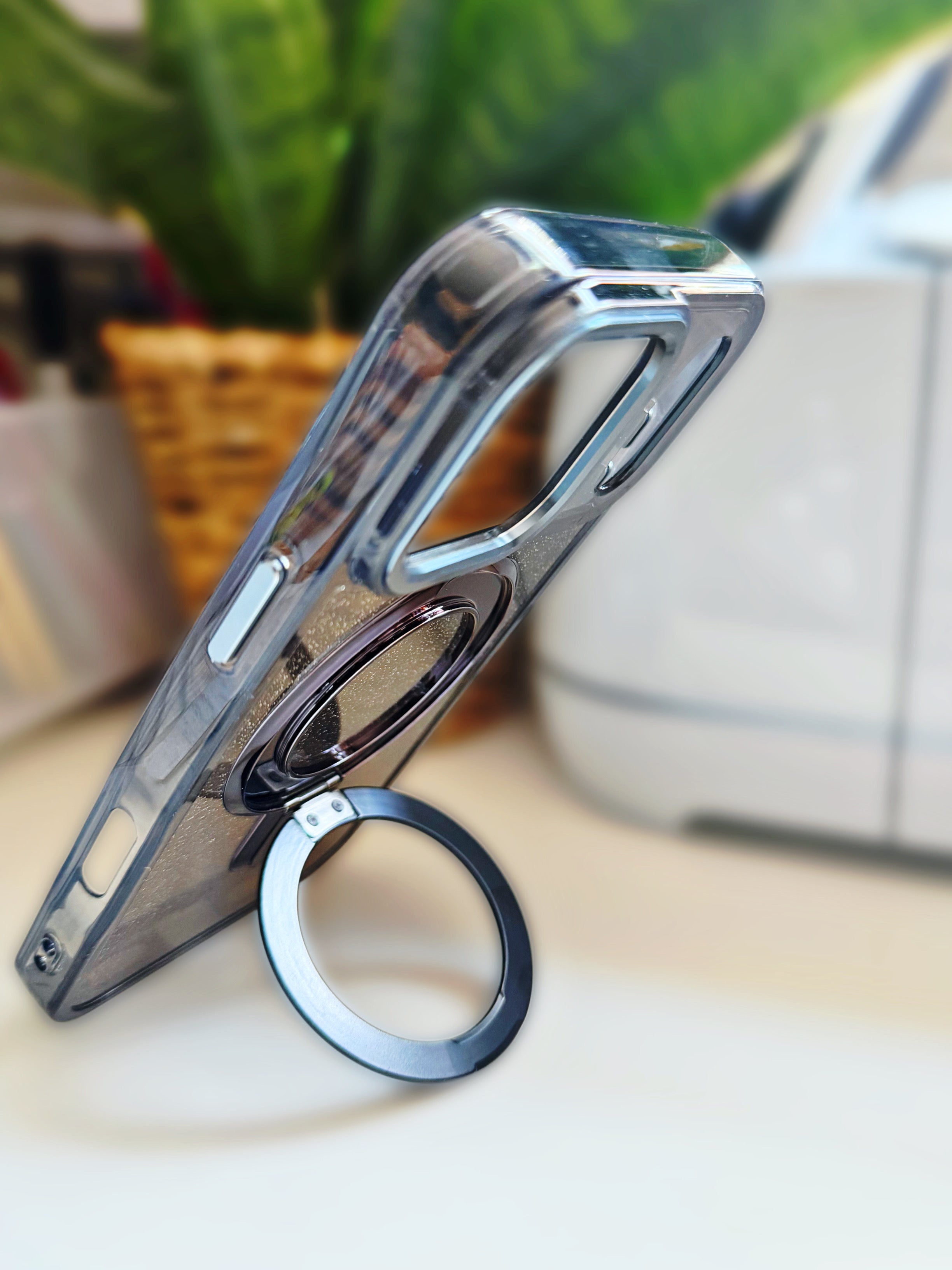 iPhone 17 Pro/Pro Max MagSafe Clear Glitter with Ring Kickstand Phone Case