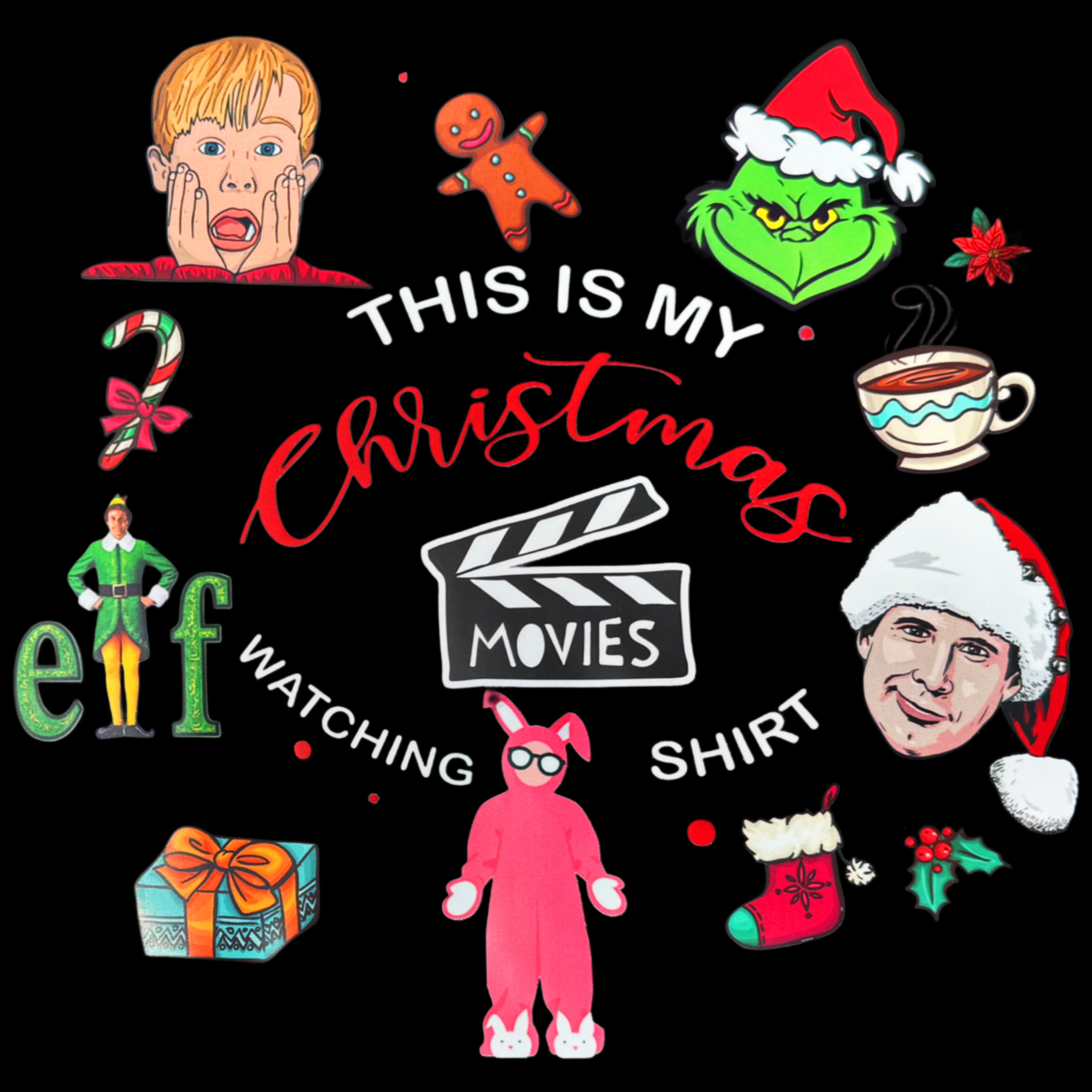 Kids Christmas Movies Character T-Shirt