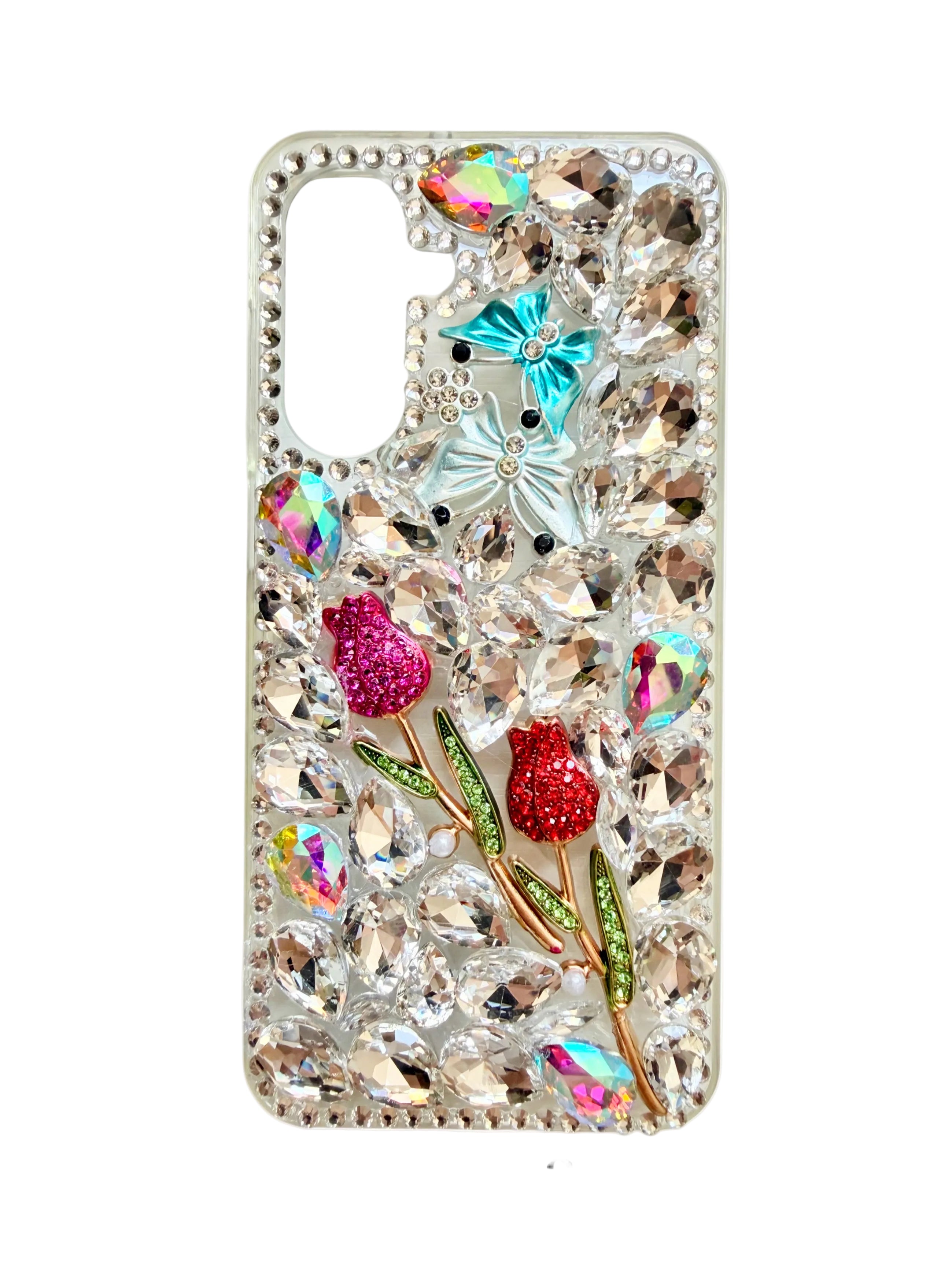 Samsung A26/A36 Bling Handmade Diamond Rhinestone 3D Butterfly and Flower phone Case