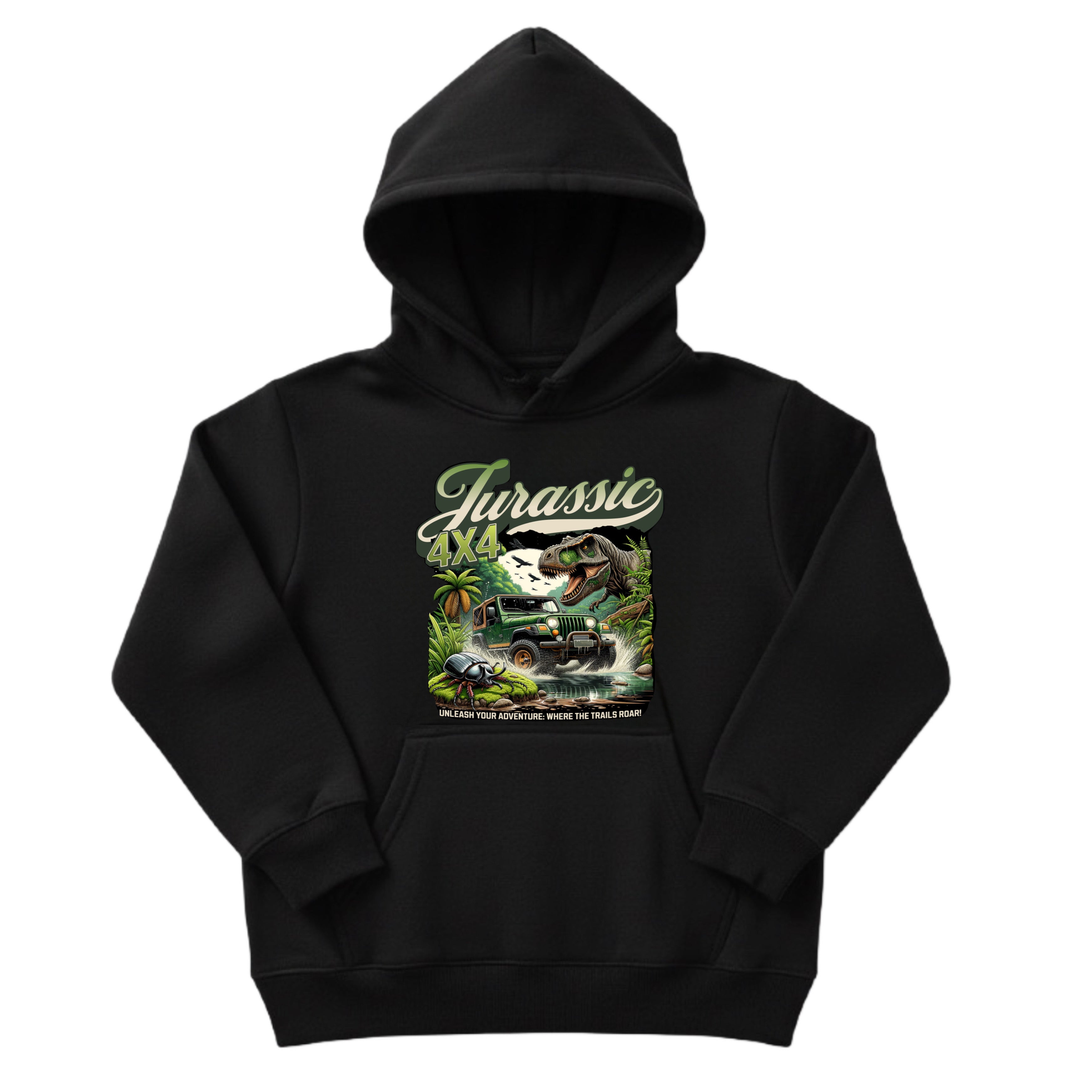 Jurassic Trailblazer - 4x4 Dinosaur Adventure Kids Hoodie