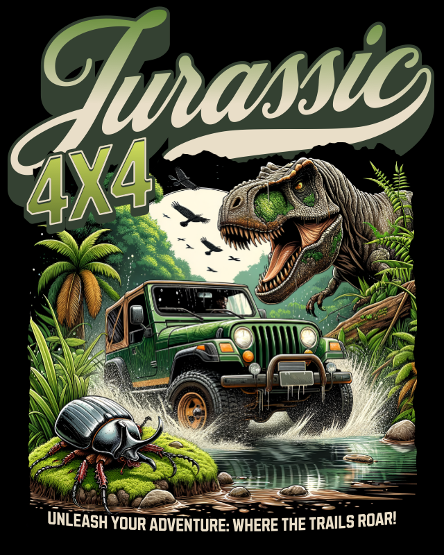 Jurassic Trailblazer - 4x4 Dinosaur Adventure Kids T- Shirt