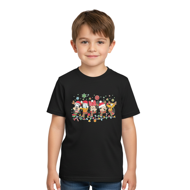 Kids Cartoon Character Christmas T-Shirt