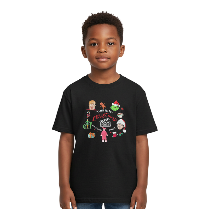 Kids Christmas Movies Character T-Shirt