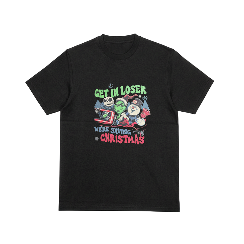 Christmas Characters &quot;GET IN LOSER, WERE SAVING CHRISTMAS&quot; T-Shirt