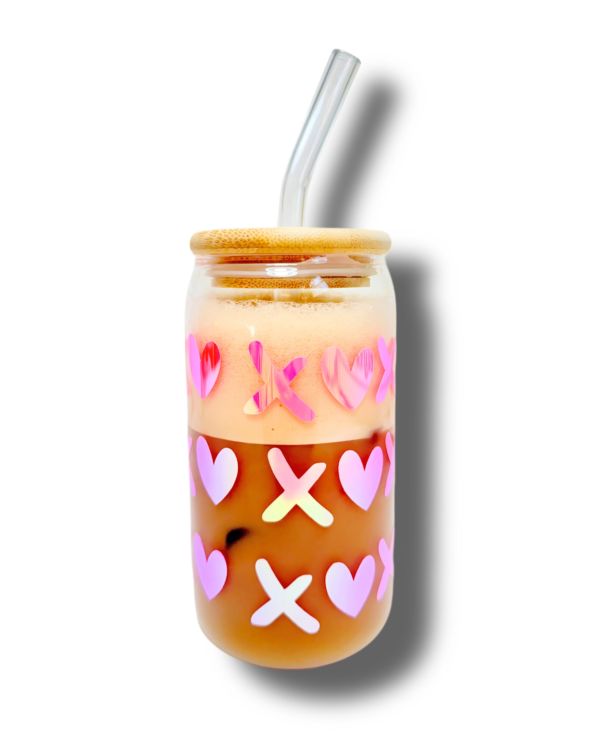 XOXO Valentines Glass Cup 16oz