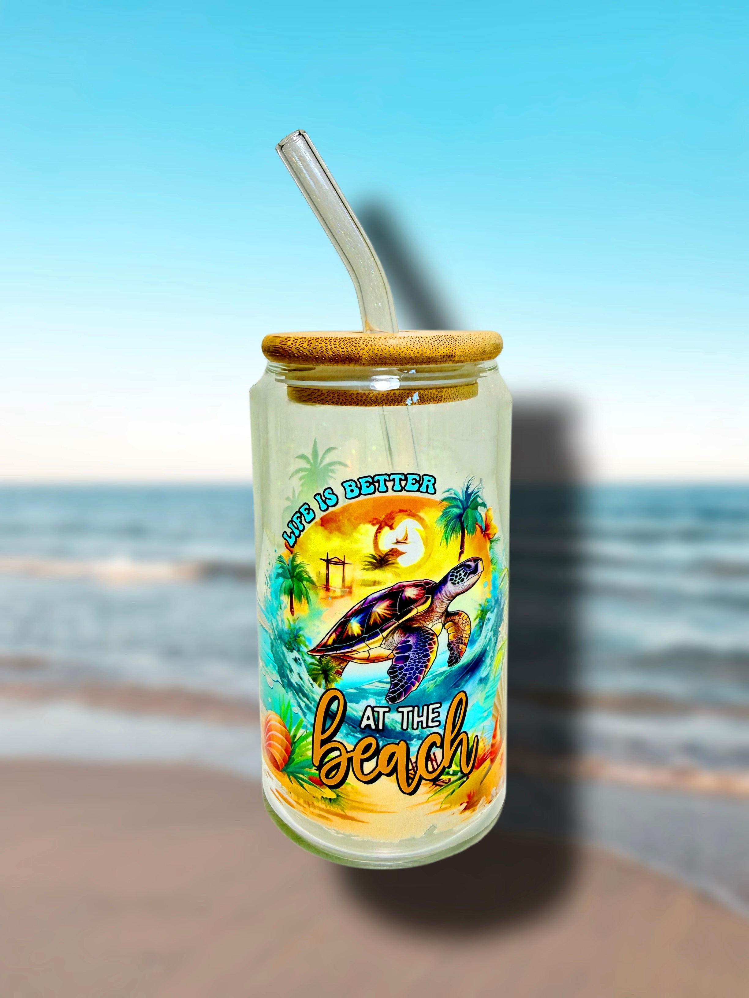 Life is better at the beach Glass Cup 16oz