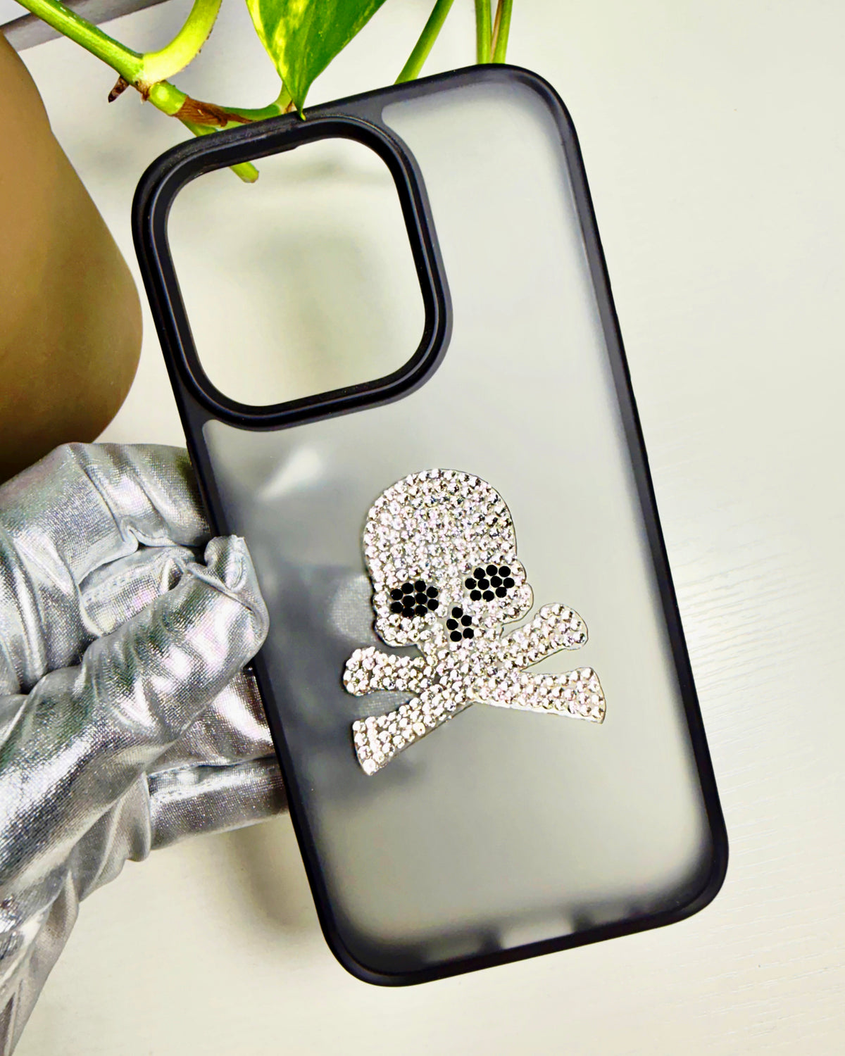 Rhinstone Skull Crush Handmade iPhone Case iPhone 16 Pro/ Pro Max and iPhone 17 Pro/ Pro Max