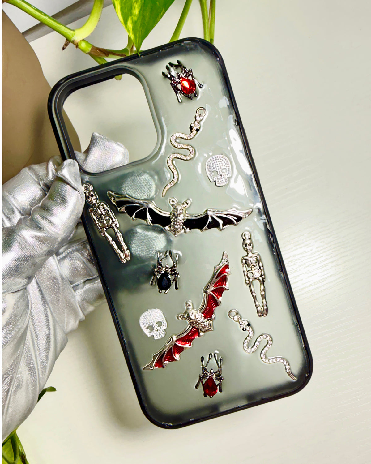 Midnight Crypt Handmade Gothic Charm iPhone Case iPhone 16 Pro/ Pro Max and iPhone 17 Pro/ Pro Max