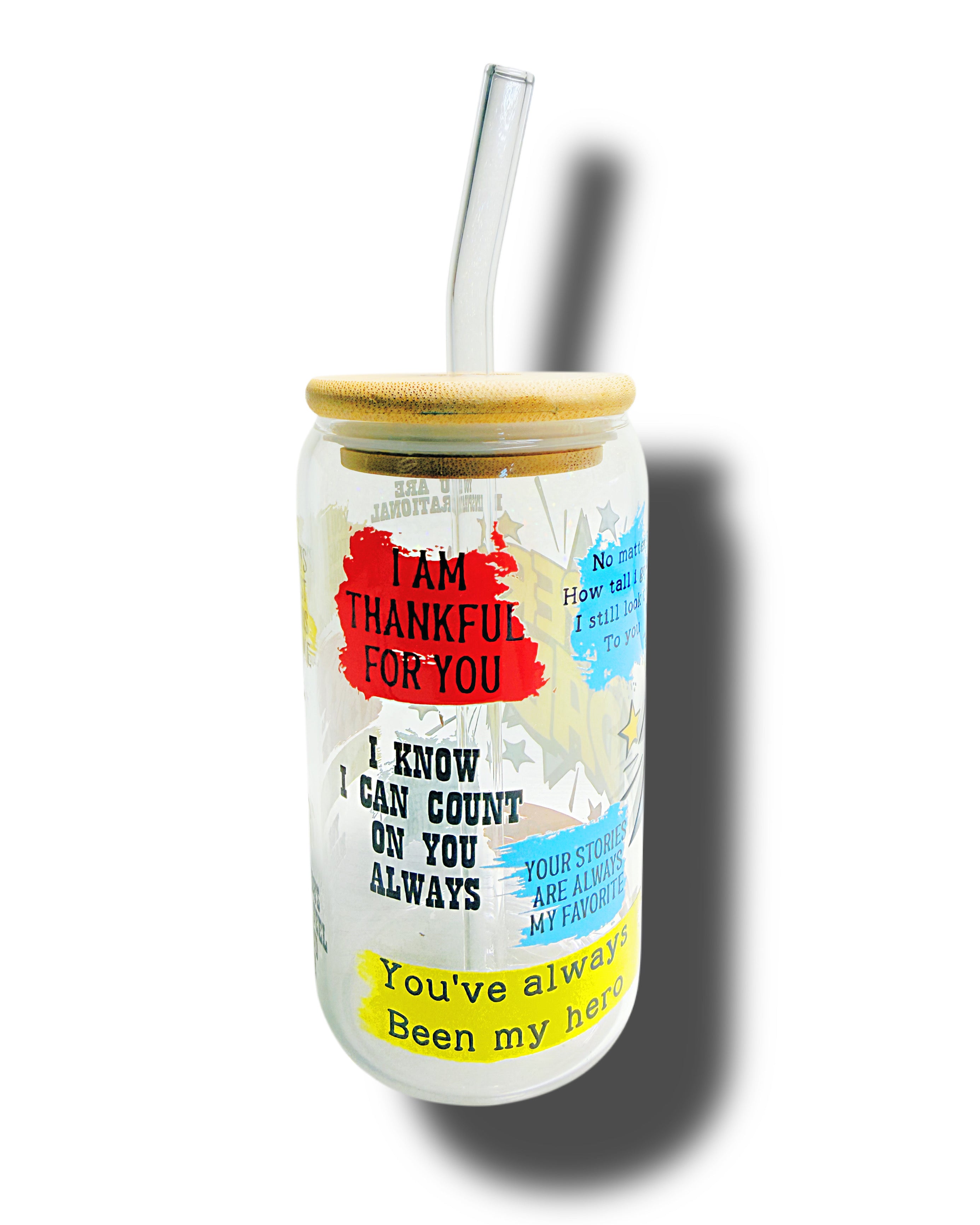 SUPER DAD Glass Cup 16oz